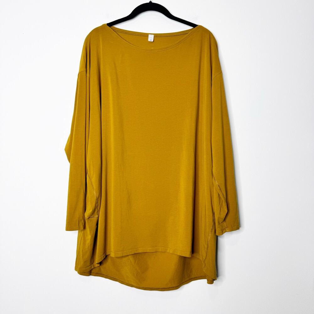Lululemon Back in Action Long Sleeve Top Mustard Boat Neck Oversized Tunic